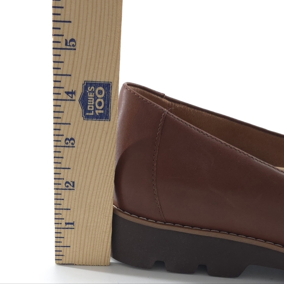 Vionic Women's Kensley Brown Smooth Leather Loafer Lug Sole Slip On Size 9.5 W - Picture 5 of 8